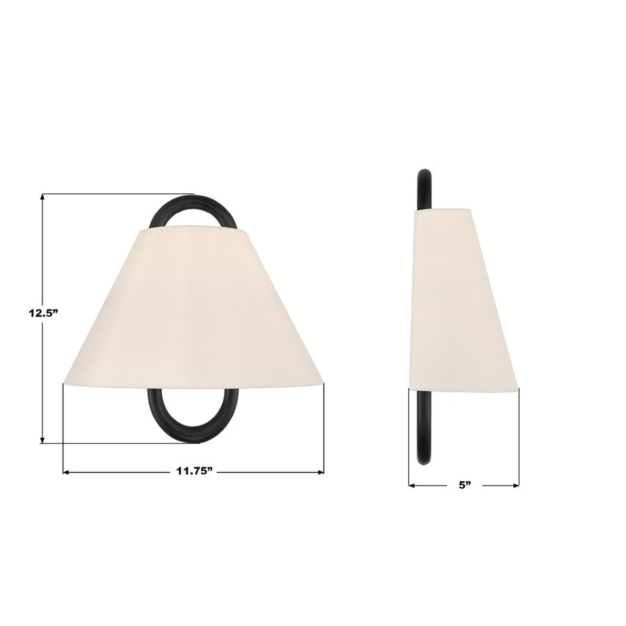 Crystorama Jojo 1 Light 11.75" Sconce, Vibrant Gold/MK