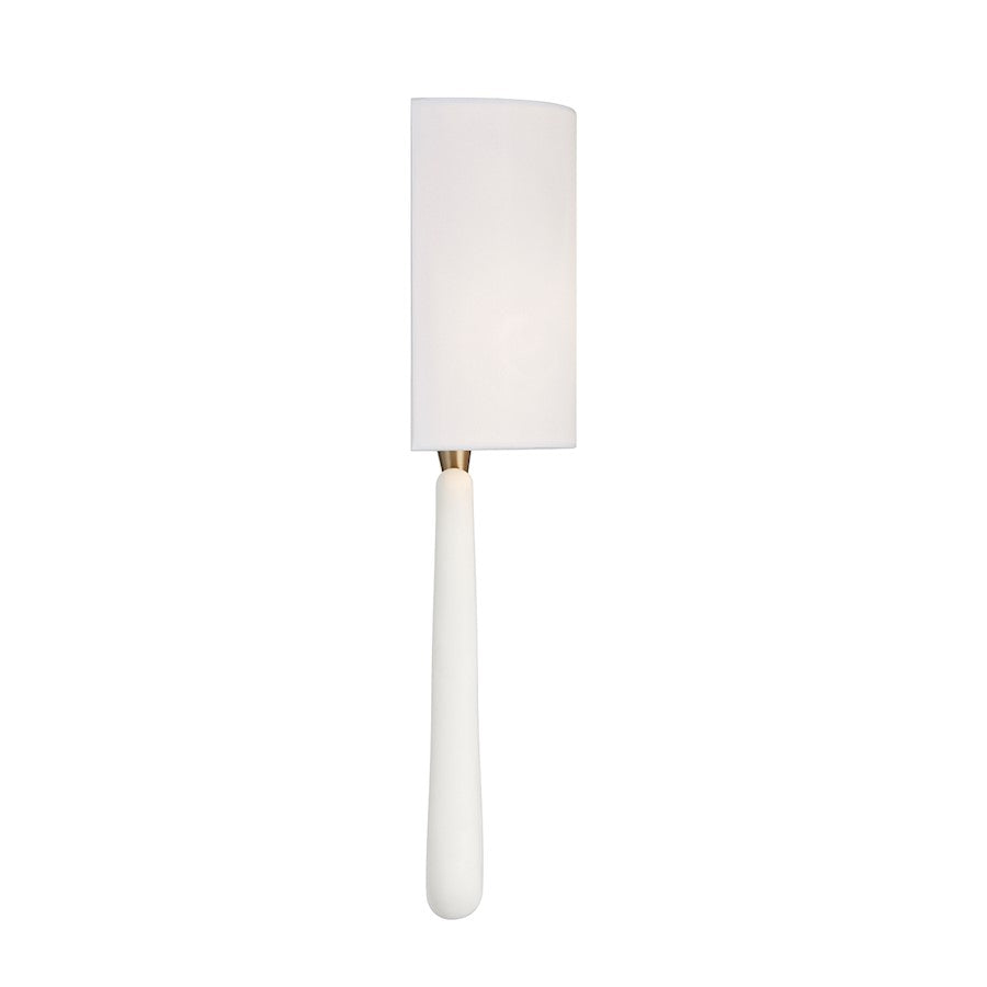 Crystorama Jori 2 Light Sconce, Aged Brass/Matte White/White