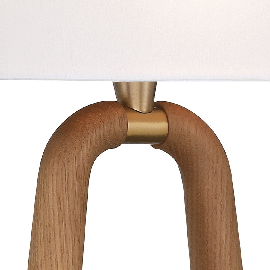 Crystorama Jori 2 Light Sconce, Brass/Wood/White