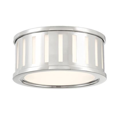 Crystorama Kendal 2 Light Flush Mount, Polished Nickel - KEN-2200-PN
