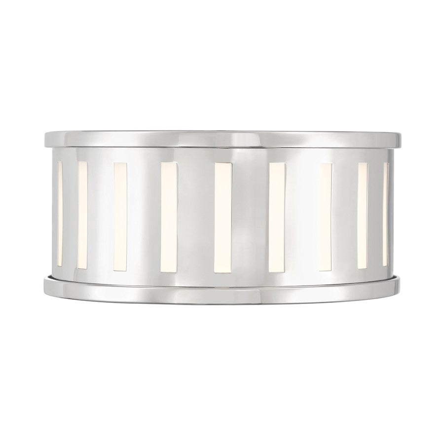 Crystorama Kendal 2 Light Flush Mount, Polished Nickel
