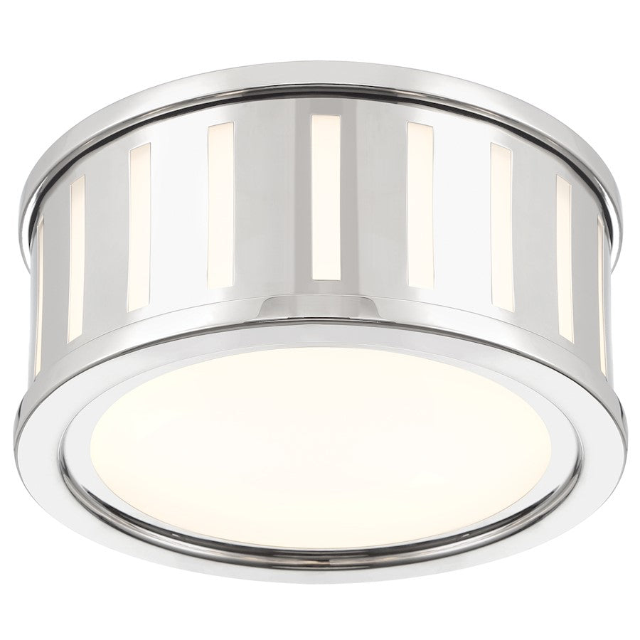 Crystorama Kendal 2 Light Flush Mount, Polished Nickel