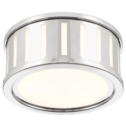 Crystorama Kendal 2 Light Flush Mount, Polished Nickel