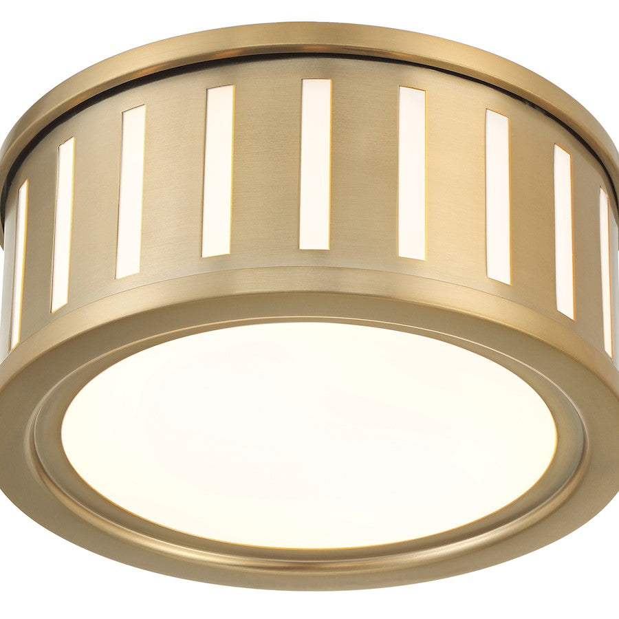 Crystorama Kendal 2 Light Flush Mount, Vibrant Gold