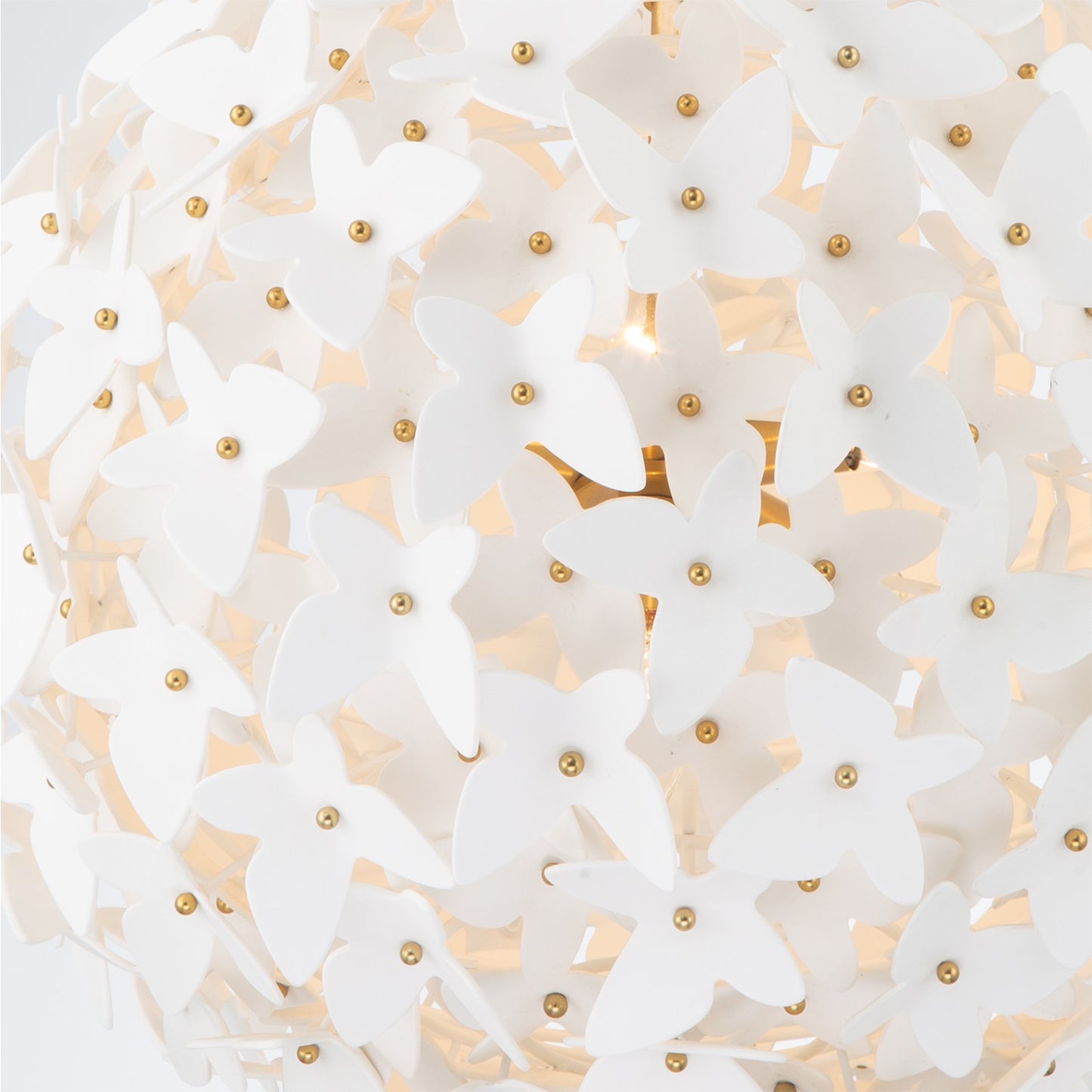 Crystorama Killian 22in 6-Light Chandelier | Coastal Luxe Gold Steel and White Ceramic Butterfly | Dining Room & Bedroom Statement | Model KLN-5206-LG