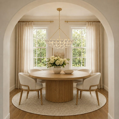 Crystorama Killian 28in 6-Light Chandelier | Coastal Luxe Gold Steel and White Ceramic Butterfly | Dining Room & Entryway Statement | Model KLN-5208-LG