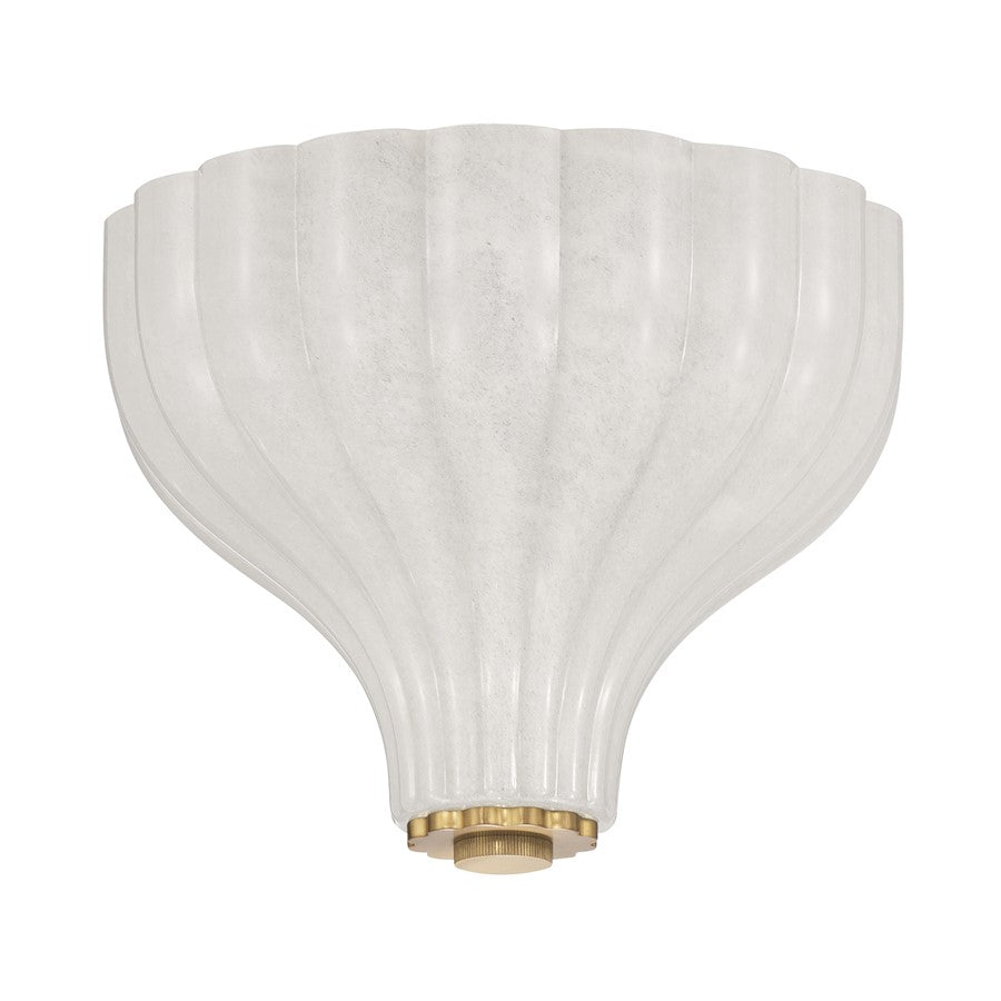 Crystorama Layton 3 Light 9.75" Semi Flush Mount, Luxe Gold/White