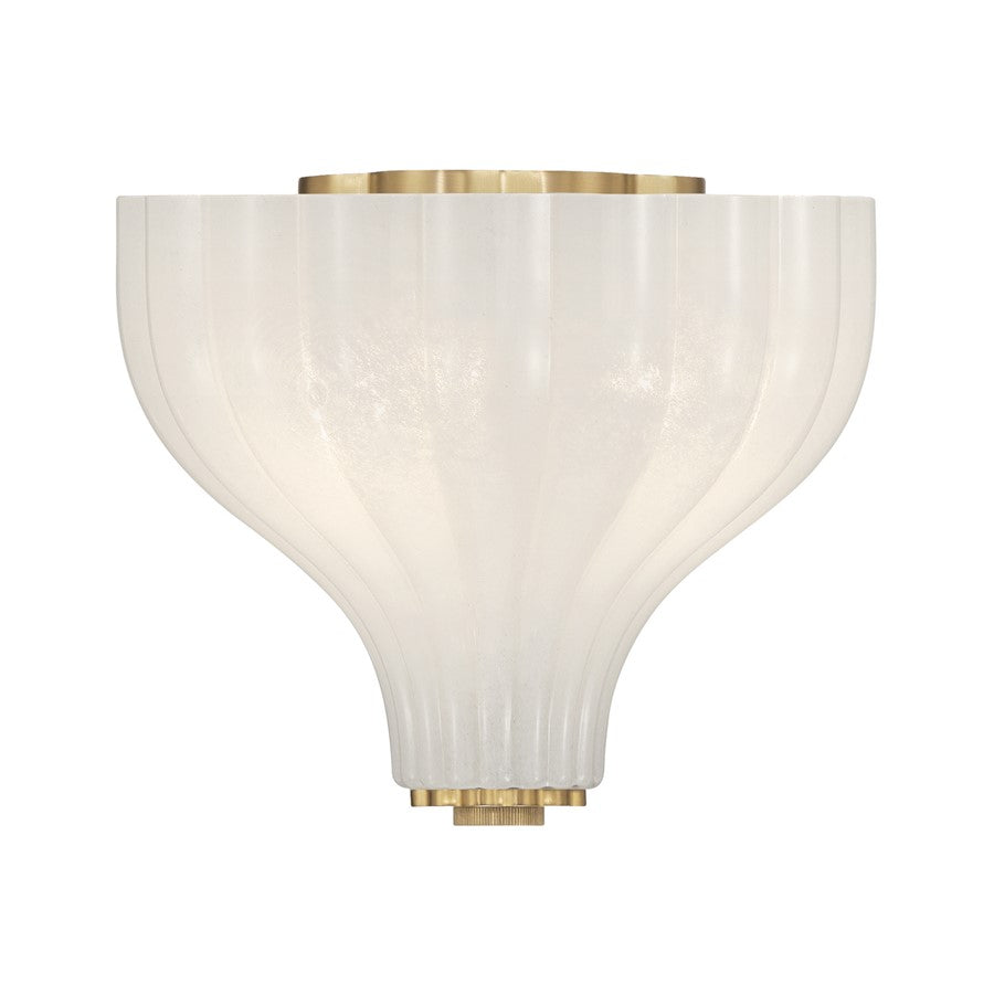 Crystorama Layton 3 Light 9.75" Semi Flush Mount, Luxe Gold/White