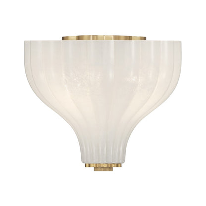 Crystorama Layton 3 Light 9.75" Semi Flush Mount, Luxe Gold/White