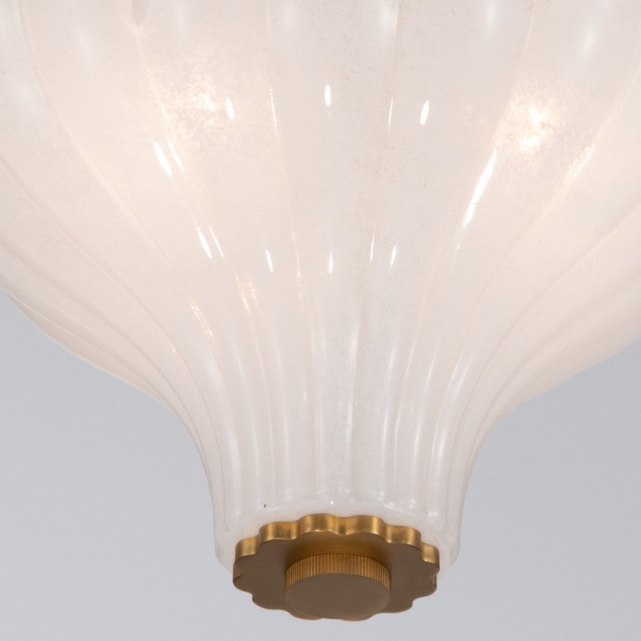 Crystorama Layton 3 Light 9.75" Semi Flush Mount, Luxe Gold/White