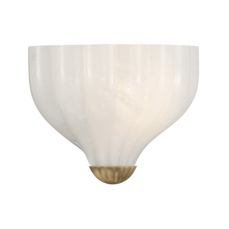 Crystorama Layton 1 Light 9.5" Sconce, Luxe Gold/White