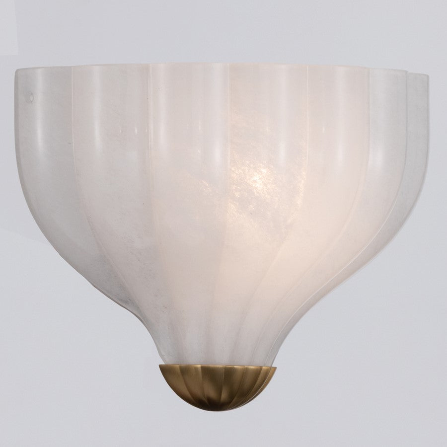 Crystorama Layton 1 Light 9.5" Sconce, Luxe Gold/White