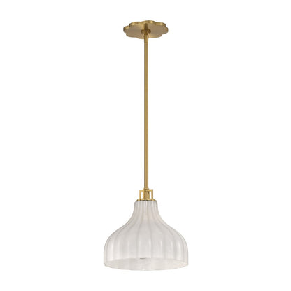 Crystorama Layton 1 Light 9.75" Pendant, Luxe Gold/White