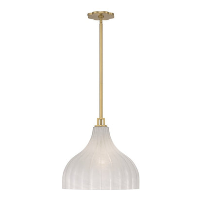 Crystorama Layton 1 Light 15" Pendant, Luxe Gold/White
