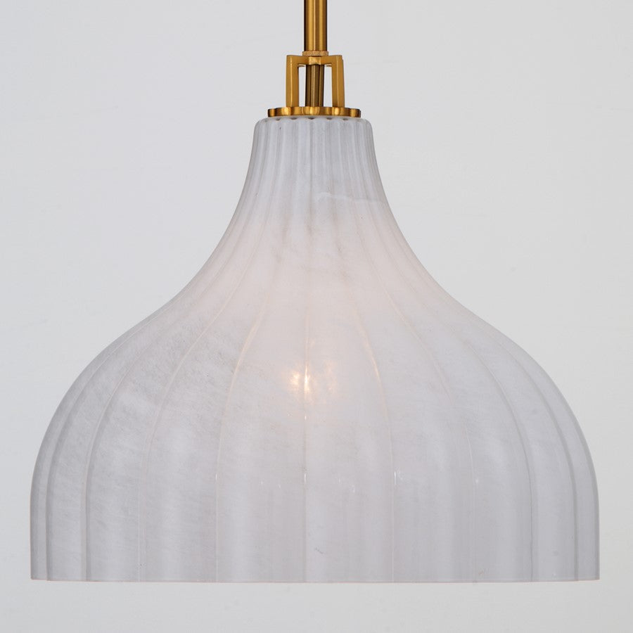 Crystorama Layton 1 Light 15" Pendant, Luxe Gold/White