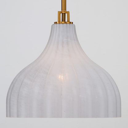 Crystorama Layton 1 Light 15" Pendant, Luxe Gold/White