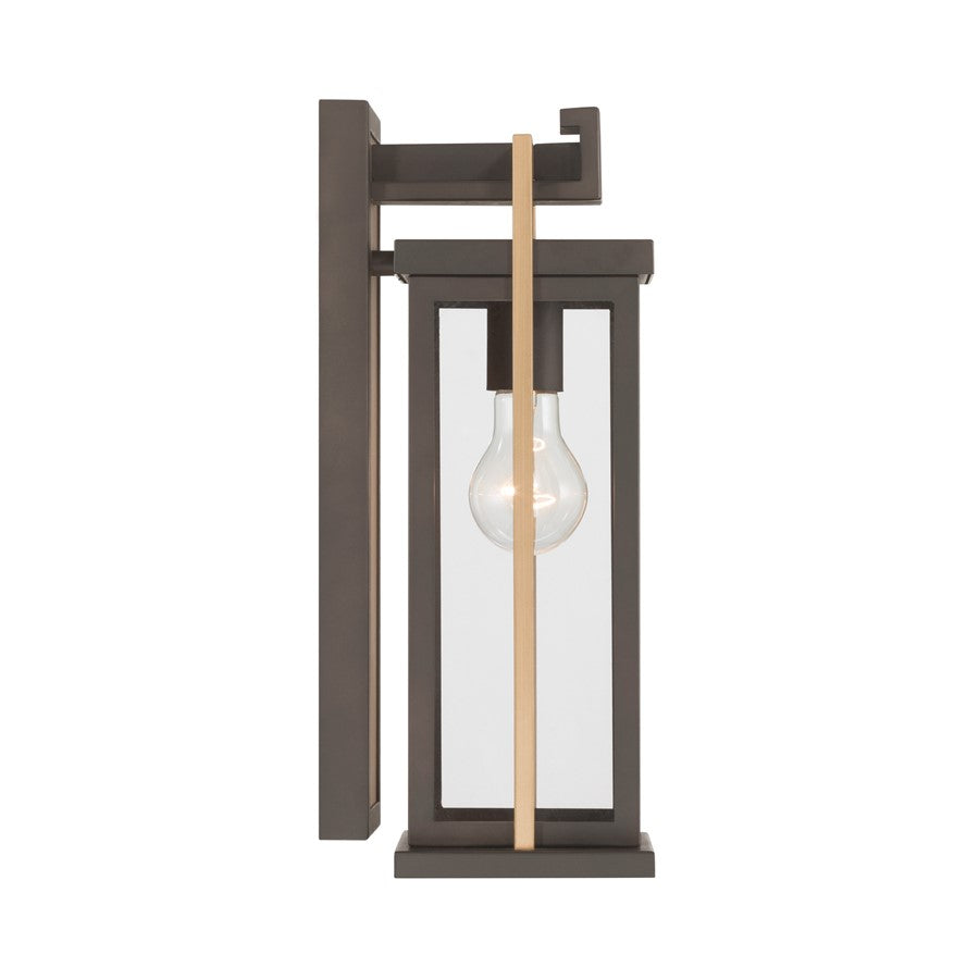Crystorama Lendel 1Lt 6" Outdoor Sconce, Twilight Bronze/Gold