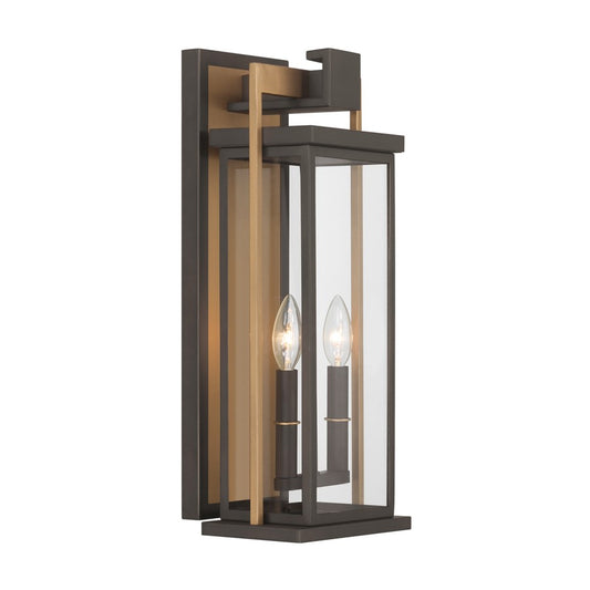 Crystorama Lendel 2Lt 8" Outdoor Sconce, Twilight Bronze/Gold - LDL-902-TZ-TG