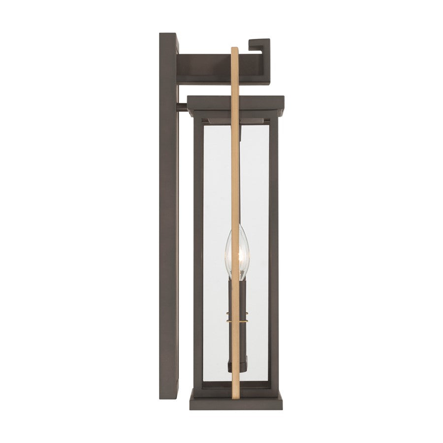Crystorama Lendel 2Lt 8" Outdoor Sconce, Twilight Bronze/Gold