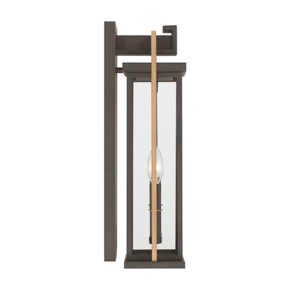 Crystorama Lendel 2Lt 8" Outdoor Sconce, Twilight Bronze/Gold