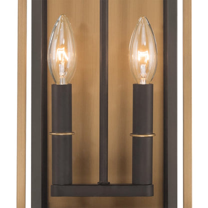 Crystorama Lendel 2Lt 8" Outdoor Sconce, Twilight Bronze/Gold