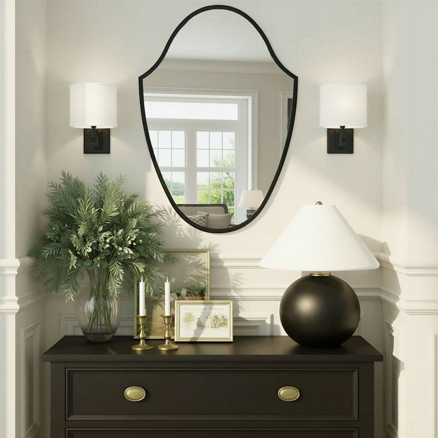 Crystorama Lindee 28" Mirror, Matte Black