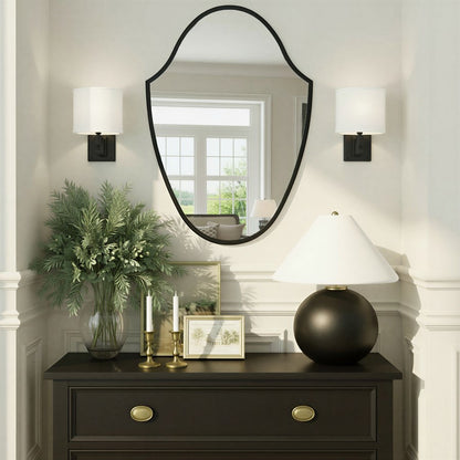 Crystorama Lindee 28" Mirror, Matte Black