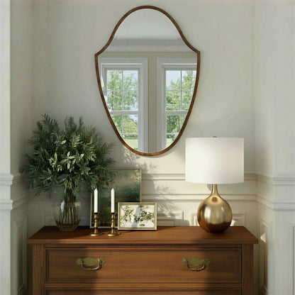 Crystorama Lindee 28" Mirror, Wood Veneer