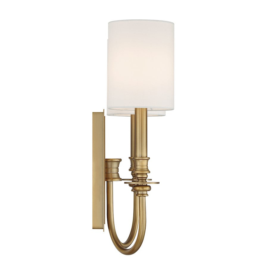 Crystorama Lloyd 2 Light Sconce, Aged Brass/White