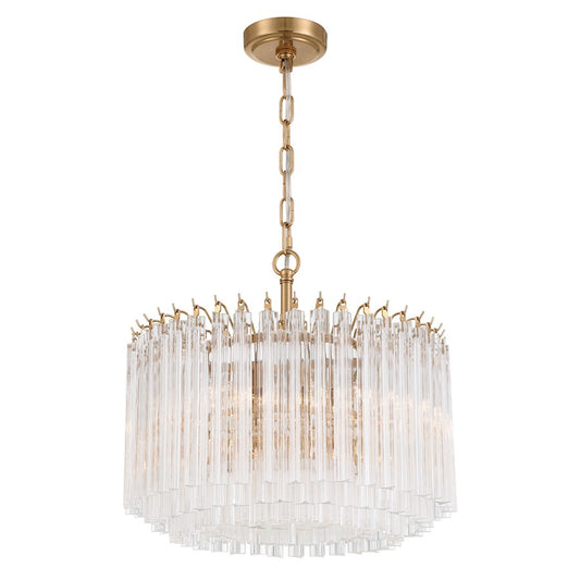 Crystorama Lofton 5 Light Chandelier, Aged Brass - LOF-5005-AG