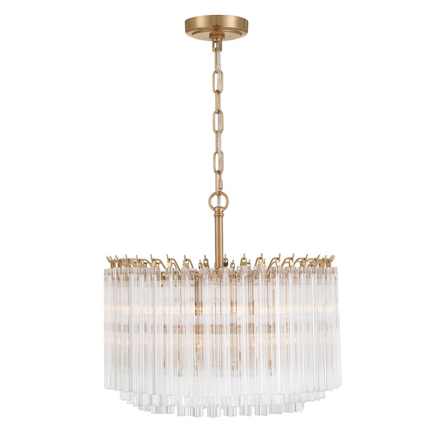 Crystorama Lofton 5 Light Chandelier, Aged Brass