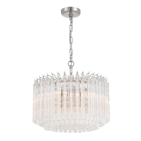 Crystorama Lofton 5 Light Chandelier, Polished Nickel - LOF-5005-PN