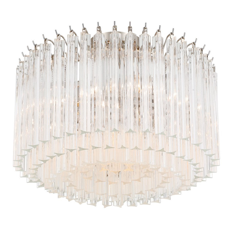 Crystorama Lofton 5 Light Semi Flush Mount, Nickel