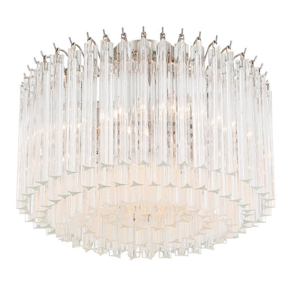 Crystorama Lofton 5 Light Semi Flush Mount, Nickel