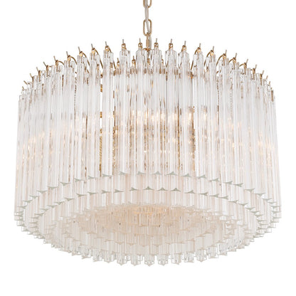 Crystorama Lofton 7 Light Chandelier, Aged Brass