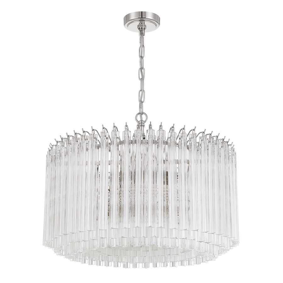 Crystorama Lofton 7 Light Chandelier, Polished Nickel