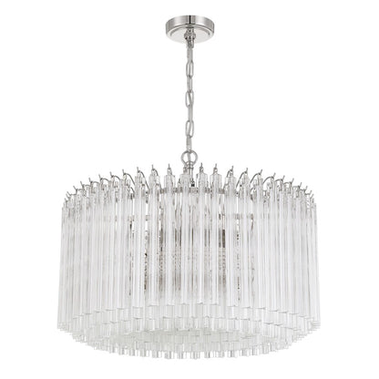 Crystorama Lofton 7 Light Chandelier, Polished Nickel