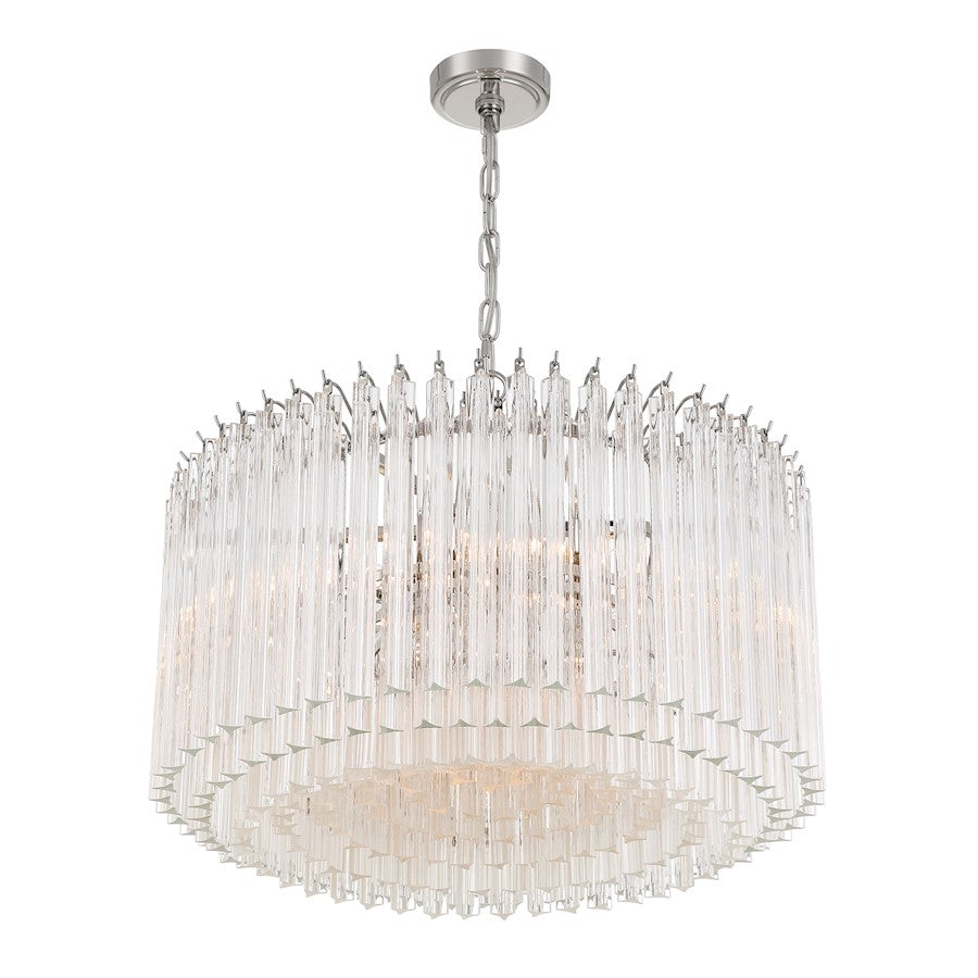 Crystorama Lofton 7 Light Chandelier, Polished Nickel