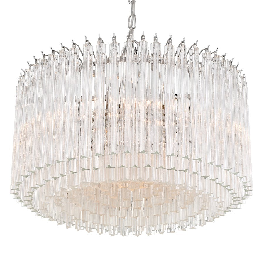 Crystorama Lofton 7 Light Chandelier, Polished Nickel