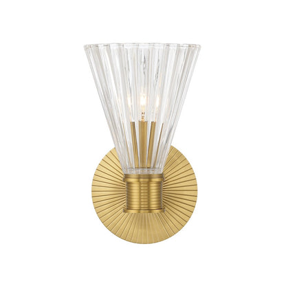 Crystorama Lotus 1 Light 5.5" Sconce, Luxe Gold/Clear