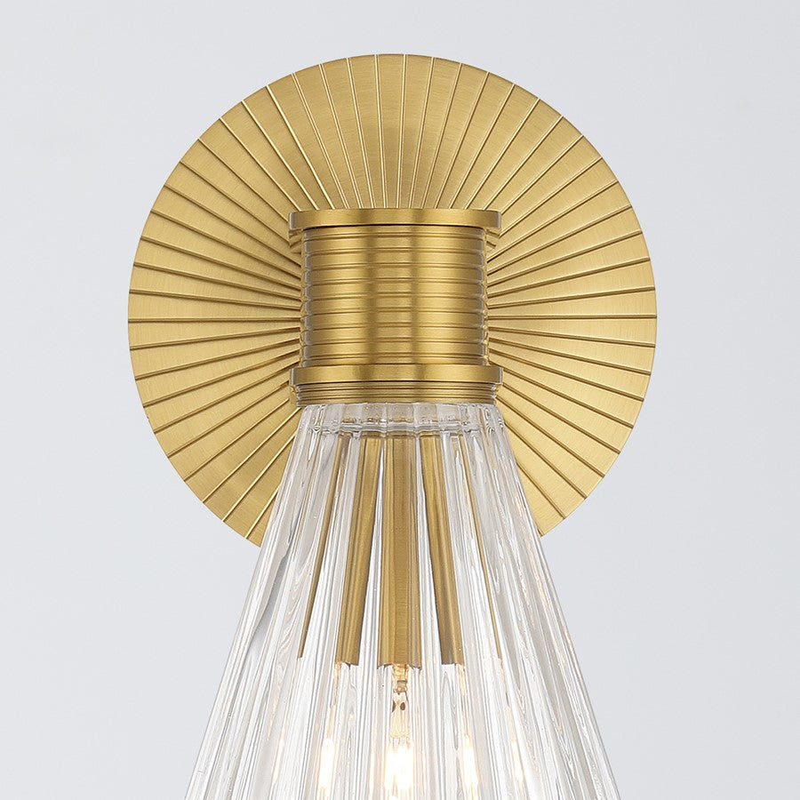 Crystorama Lotus 1 Light 5.5" Sconce, Luxe Gold/Clear