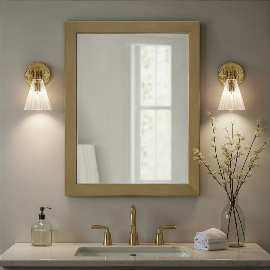 Crystorama Lotus 1 Light 5.5" Sconce, Luxe Gold/Clear