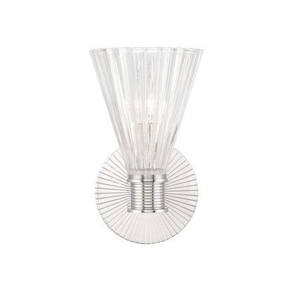 Crystorama Lotus 1 Light 5.5" Sconce, Polished Nickel/Clear