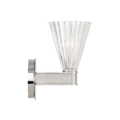 Crystorama Lotus 1 Light 5.5" Sconce, Polished Nickel/Clear