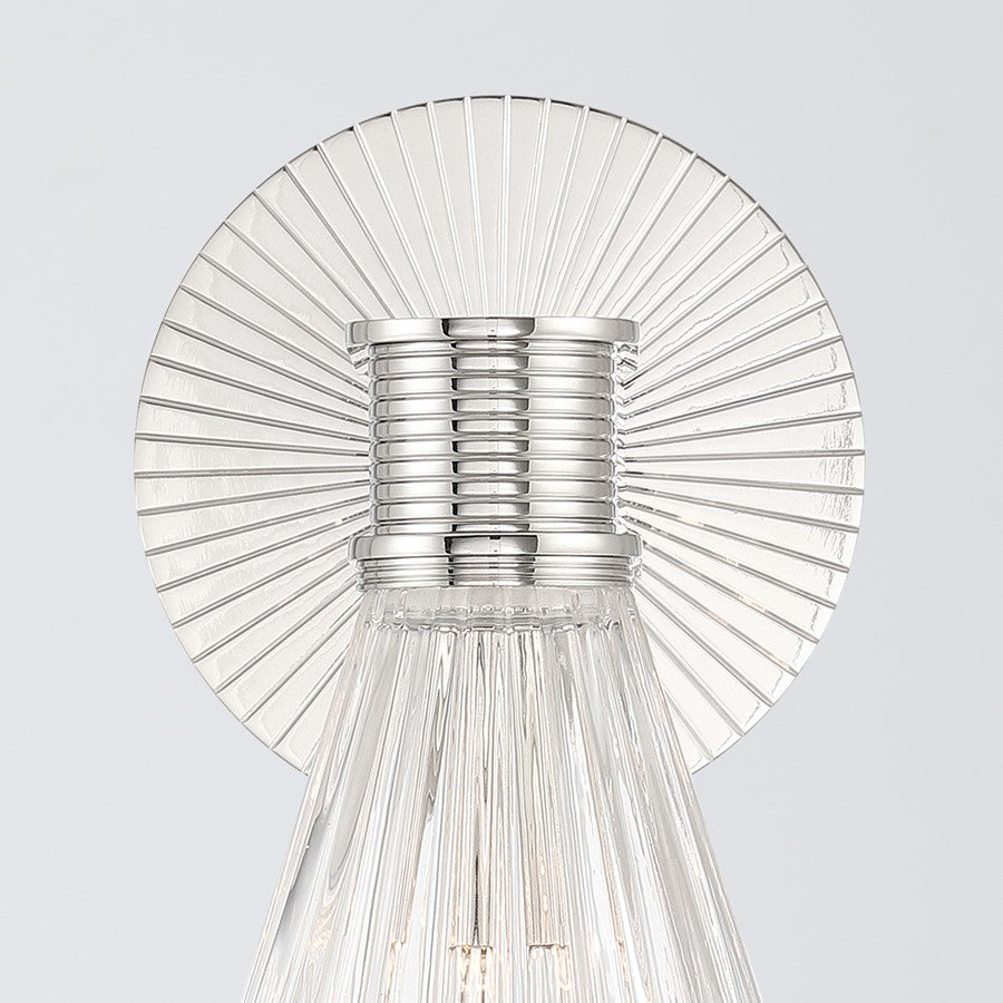Crystorama Lotus 1 Light 5.5" Sconce, Polished Nickel/Clear