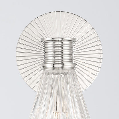 Crystorama Lotus 1 Light 5.5" Sconce, Polished Nickel/Clear