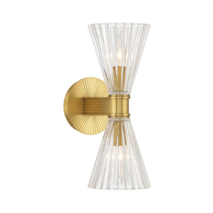 Crystorama Lotus 2 Light 5.5" Sconce, Luxe Gold/Clear - LOT-702-LG