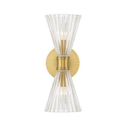 Crystorama Lotus 2 Light 5.5" Sconce, Luxe Gold/Clear
