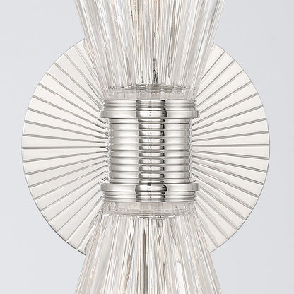 Crystorama Lotus 2 Light 5.5" Sconce, Polished Nickel/Clear