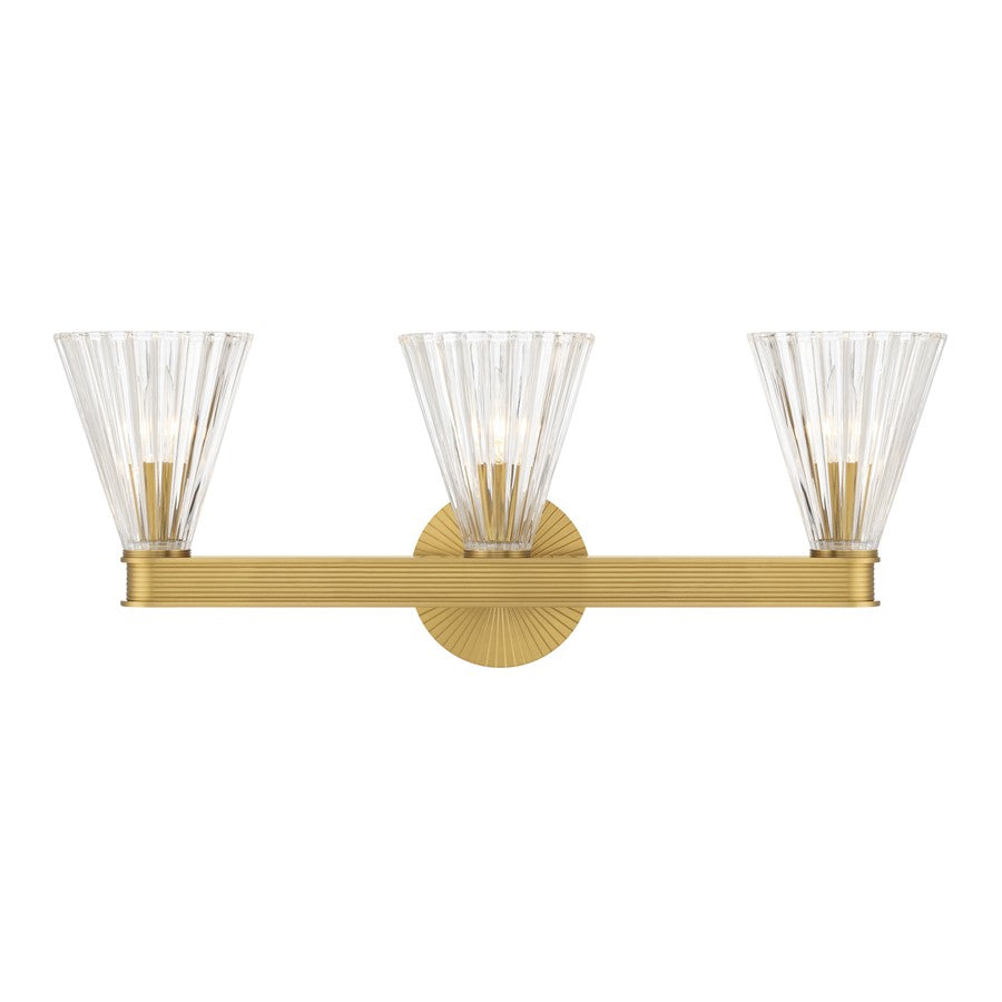 Crystorama Lotus 3 Light 23.5" Bathroom Vanity, Luxe Gold/Clear - LOT-703-LG